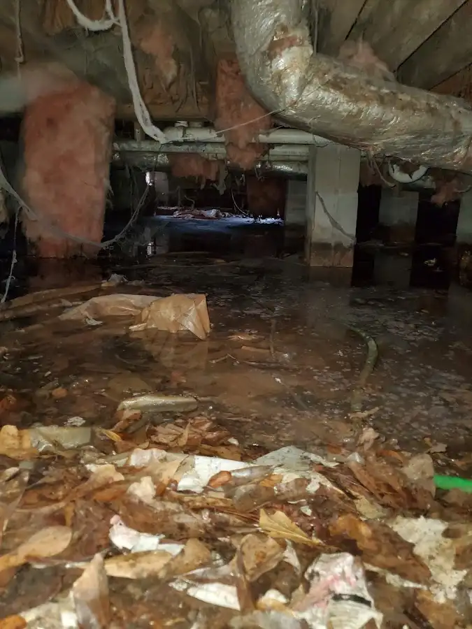 Crawl space flood assessment for Commercial Water Damage Restoration in West Earl